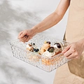 Multi-size Raised Edge Transparent Organizer Baskets